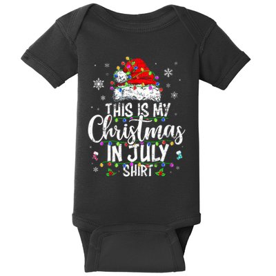 Christmas In July Santa Hat Summer Beach Vacation Xmas Baby Bodysuit