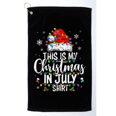 Christmas In July Santa Hat Summer Beach Vacation Xmas Golf Towel