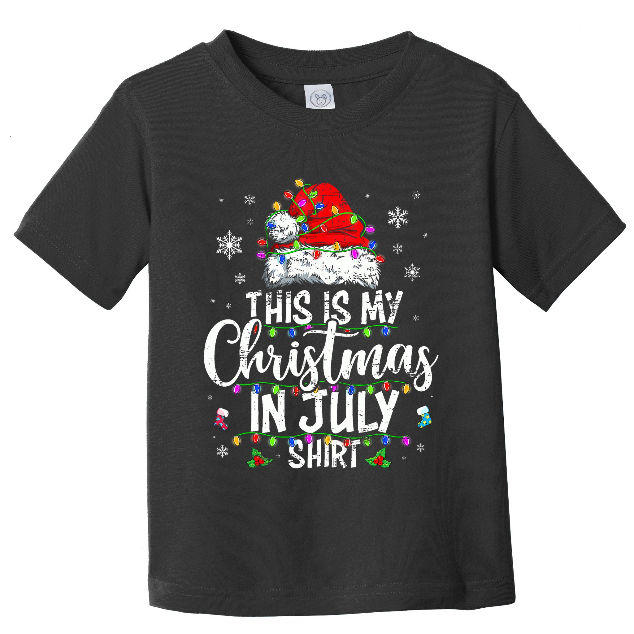 Christmas In July Santa Hat Summer Beach Vacation Xmas Toddler T-Shirt