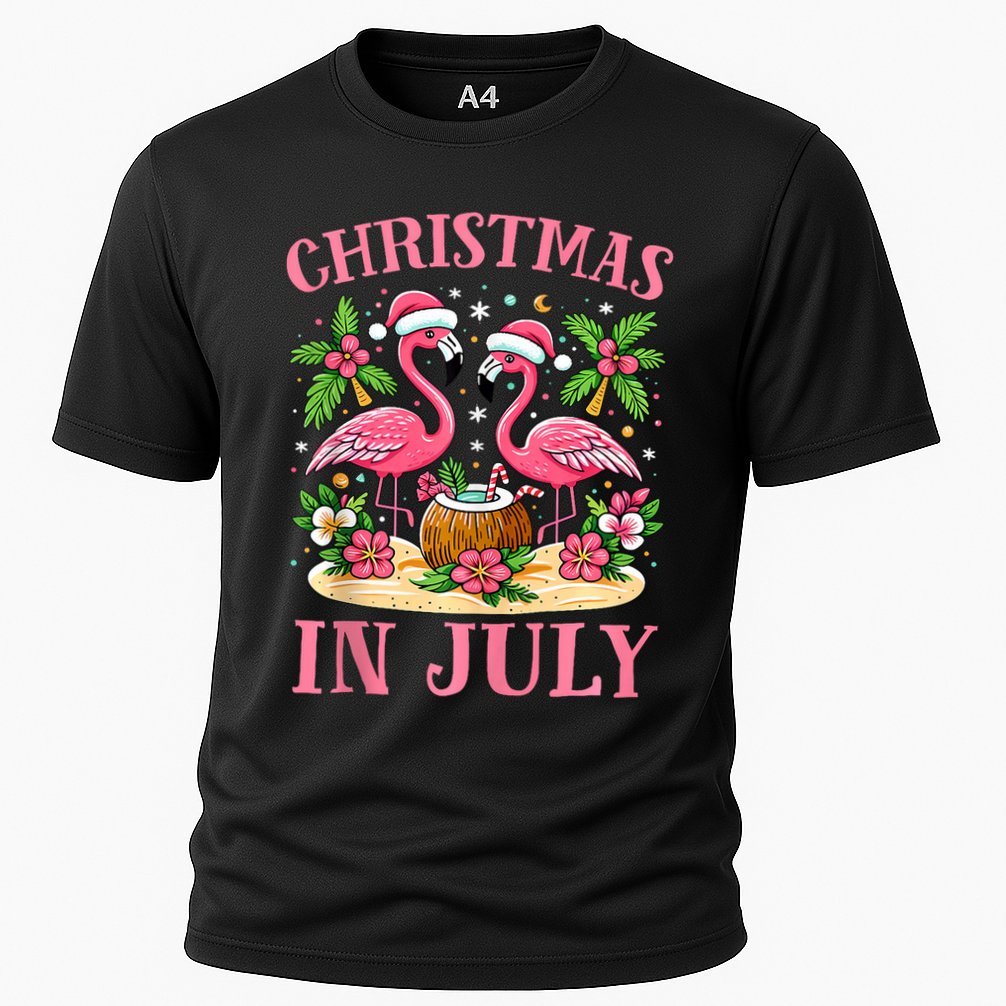 Christmas In July Cute Flamingo Christmas Performance Shirt