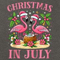 Christmas In July Cute Flamingo Christmas Cotton Canvas Backpack