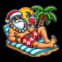 Christmas In July Festive Tropical Santa On Vacation Summer Impact Tech Backpack