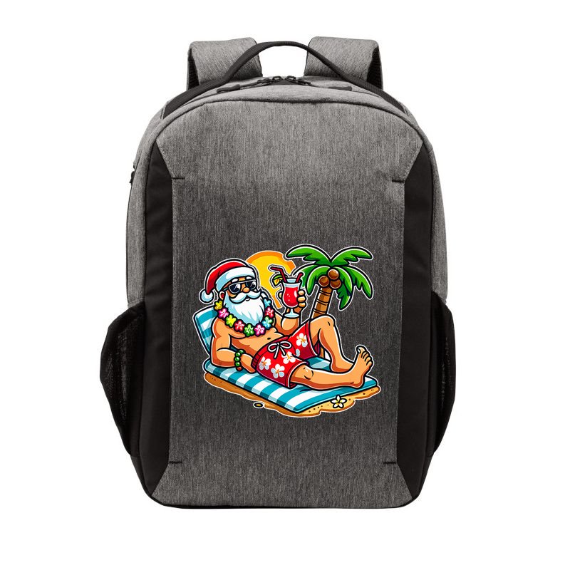 Christmas In July Festive Tropical Santa On Vacation Summer Vector Backpack