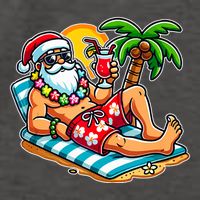 Christmas In July Festive Tropical Santa On Vacation Summer Vector Backpack
