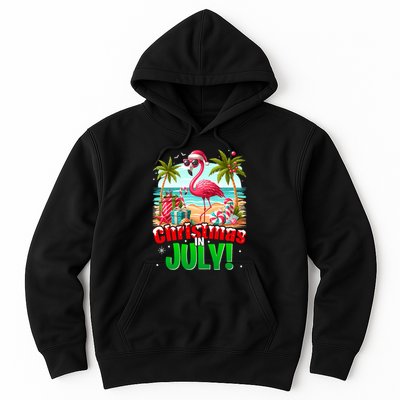 Christmas In July Flamingo Beach Summer Hawaii Hoodie