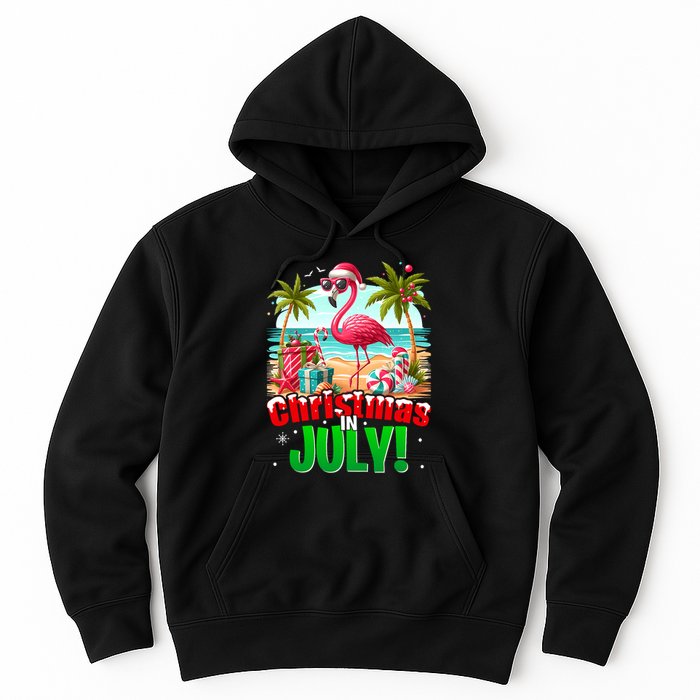 Christmas In July Flamingo Beach Summer Hawaii Hoodie