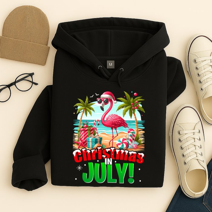 Christmas In July Flamingo Beach Summer Hawaii Hoodie