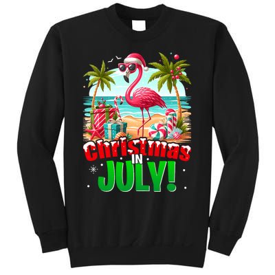 Christmas In July Flamingo Beach Summer Hawaii Sweatshirt