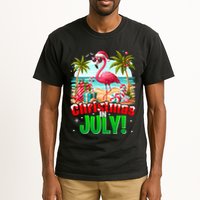 Christmas In July Flamingo Beach Summer Hawaii Tall T-Shirt