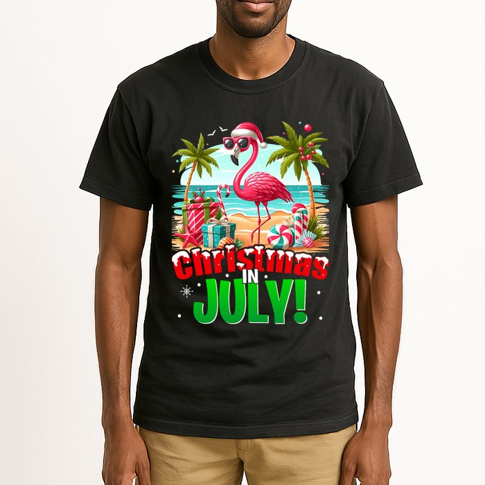 Christmas In July Flamingo Beach Summer Hawaii Tall T-Shirt