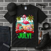Christmas In July Flamingo Beach Summer Hawaii Tall T-Shirt