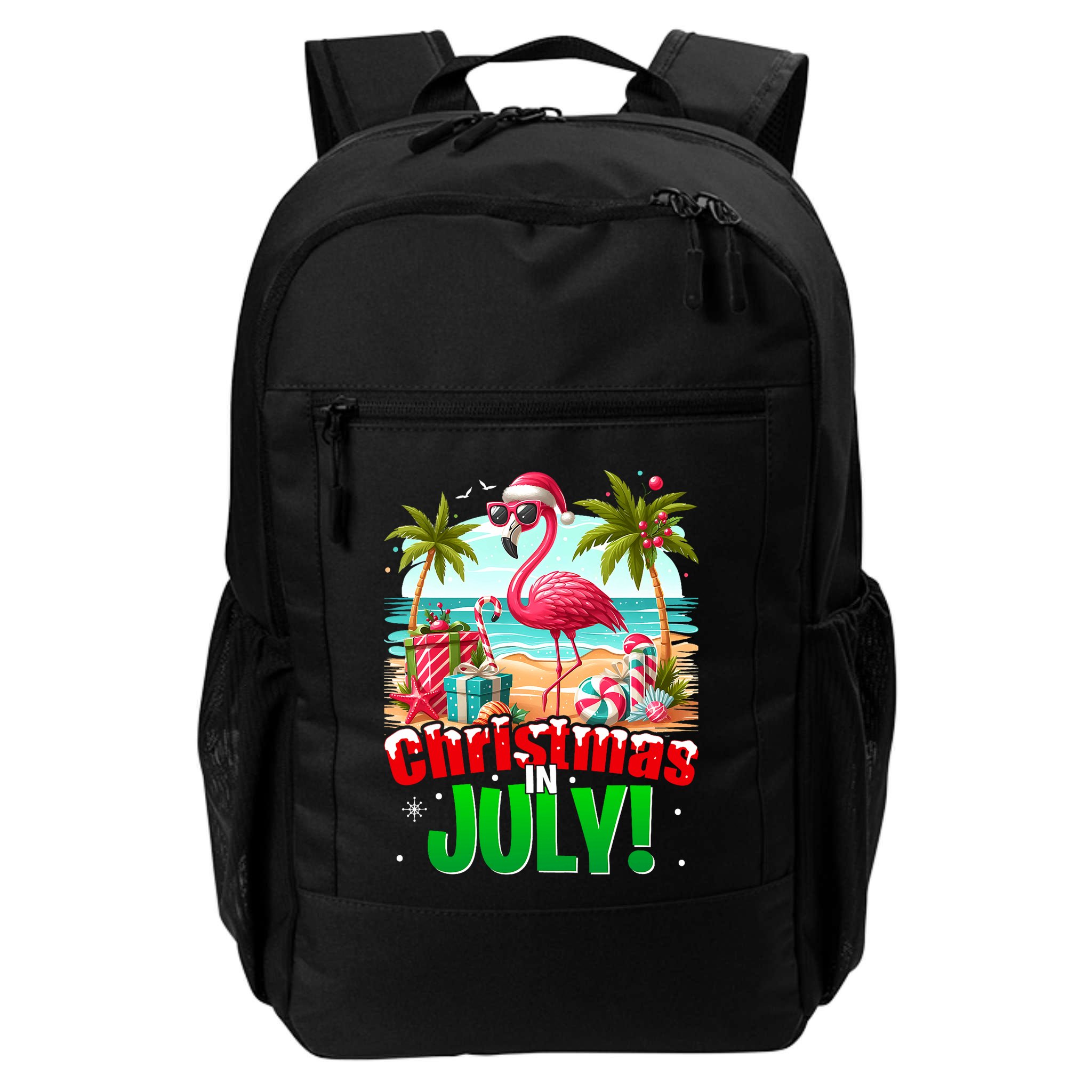Christmas In July Flamingo Beach Summer Hawaii Backpack