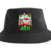 Christmas In July Flamingo Beach Summer Hawaii Sustainable Bucket Hat