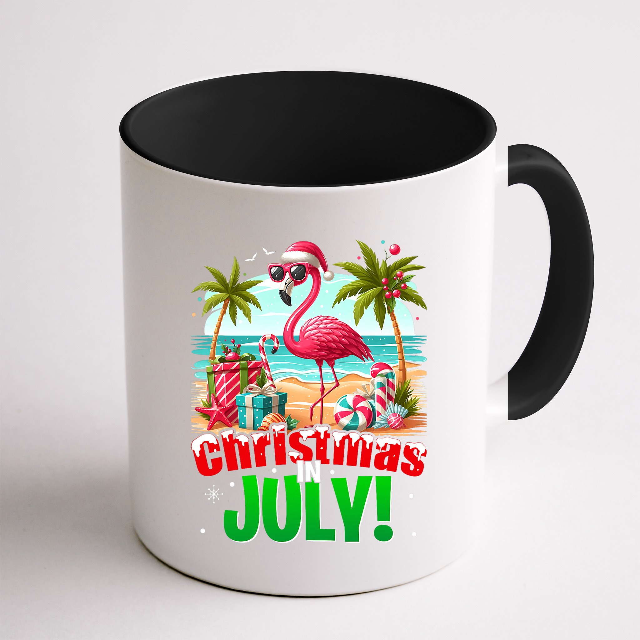 Christmas In July Flamingo Beach Summer Hawaii Mug