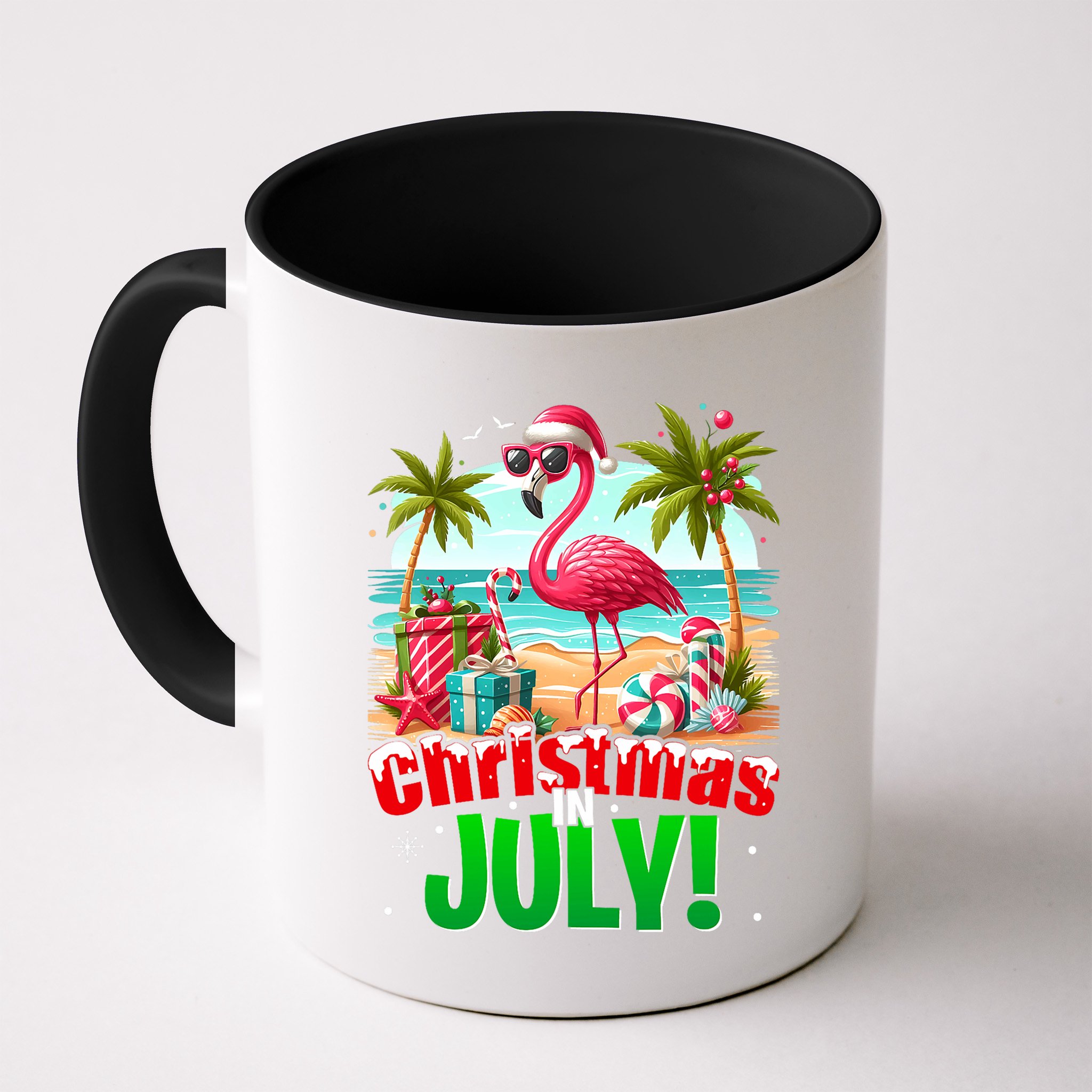 Christmas In July Flamingo Beach Summer Hawaii Mug