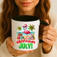 Christmas In July Flamingo Beach Summer Hawaii Mug
