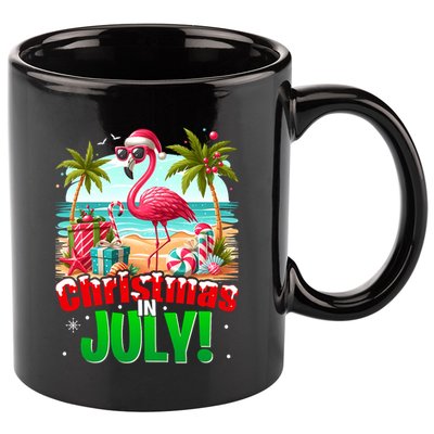 Christmas In July Flamingo Beach Summer Hawaii 11oz C Handle Ceramic Mug
