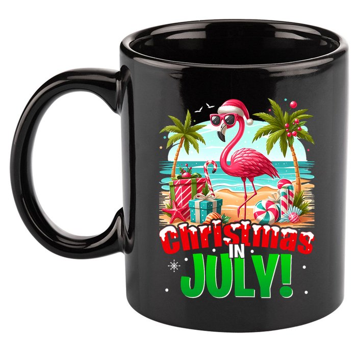 Christmas In July Flamingo Beach Summer Hawaii 11oz C Handle Ceramic Mug