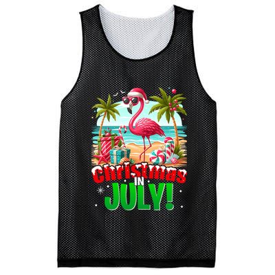 Christmas In July Flamingo Beach Summer Hawaii Mesh Reversible Basketball Jersey Tank