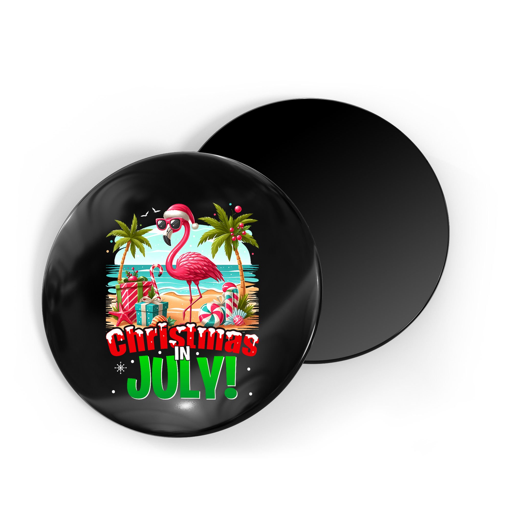 Christmas In July Flamingo Beach Summer Hawaii Magnet