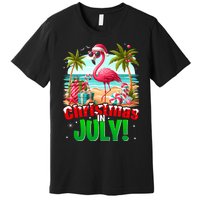 Christmas In July Flamingo Beach Summer Hawaii Premium T-Shirt