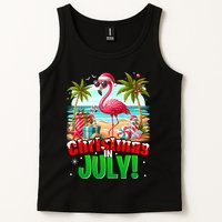 Christmas In July Flamingo Beach Summer Hawaii Tank Top