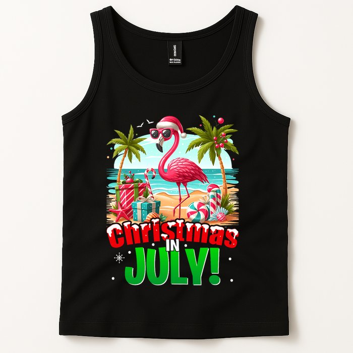 Christmas In July Flamingo Beach Summer Hawaii Tank Top