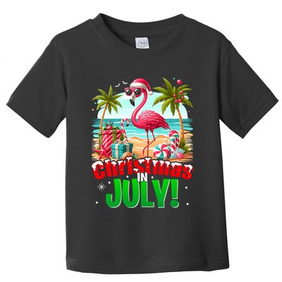 Christmas In July Flamingo Beach Summer Hawaii Toddler T-Shirt