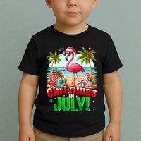Christmas In July Flamingo Beach Summer Hawaii Toddler T-Shirt