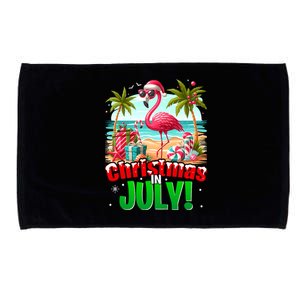 Christmas In July Flamingo Beach Summer Hawaii Microfiber Hand Towel