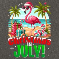 Christmas In July Flamingo Beach Summer Hawaii Cotton Canvas Backpack