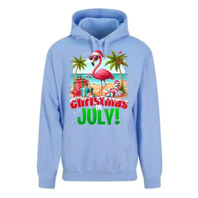 Christmas In July Flamingo Beach Summer Hawaii Unisex Surf Hoodie