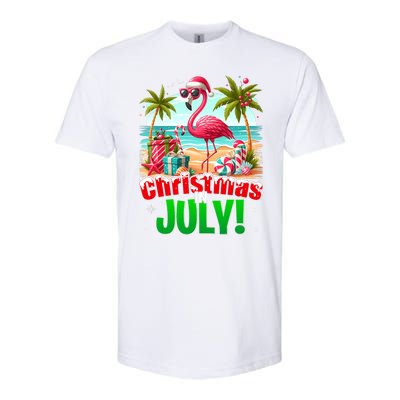 Christmas In July Flamingo Beach Summer Hawaii Softstyle CVC T-Shirt