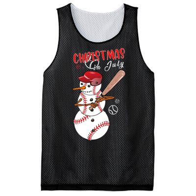 Christmas In July For Baseball Fan Snowman Snowman Baseball Mesh Reversible Basketball Jersey Tank