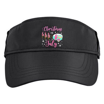 Christmas In July Flamingo Santa Hat Camper Camping Adult Drive Performance Visor