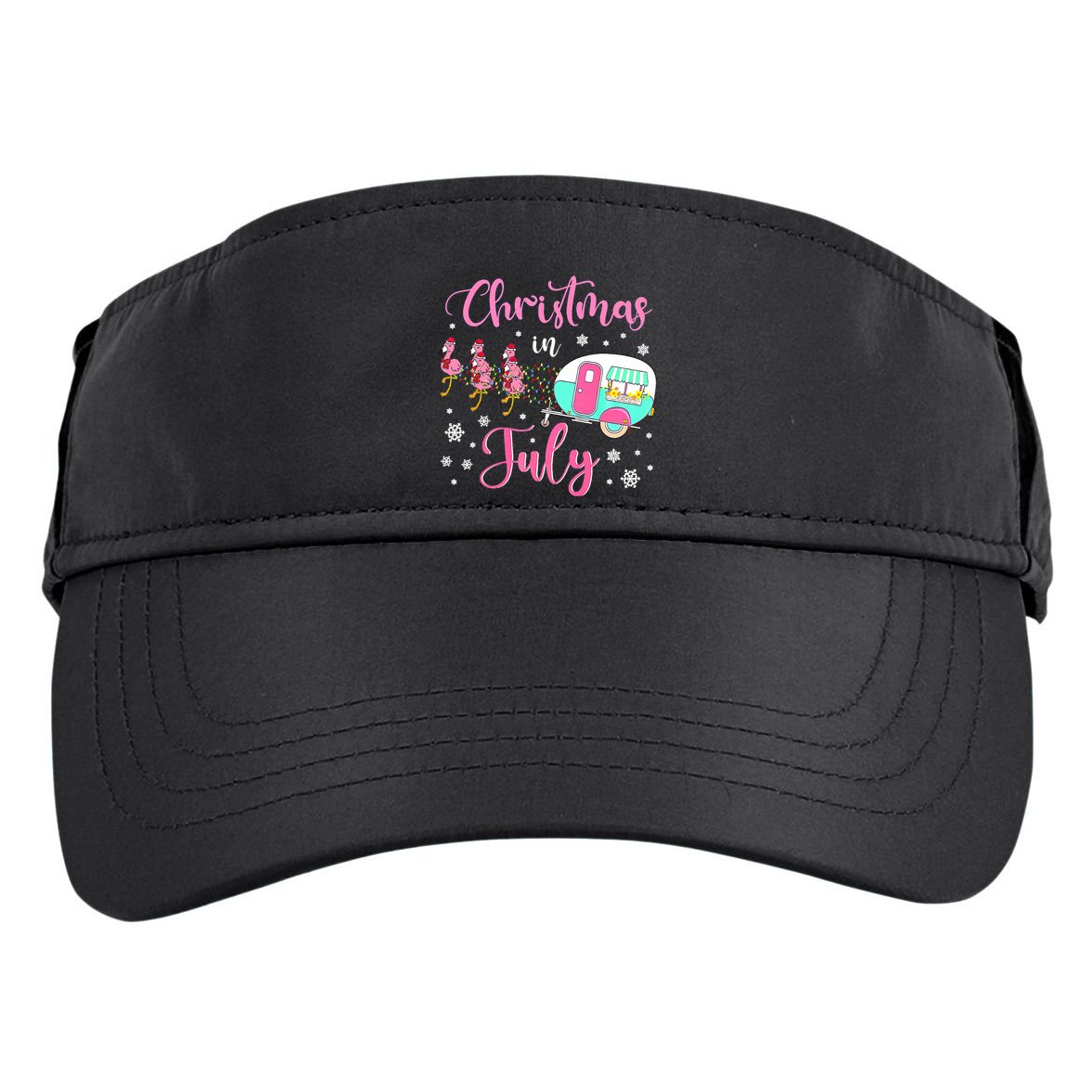 Christmas In July Flamingo Santa Hat Camper Camping Adult Drive Performance Visor