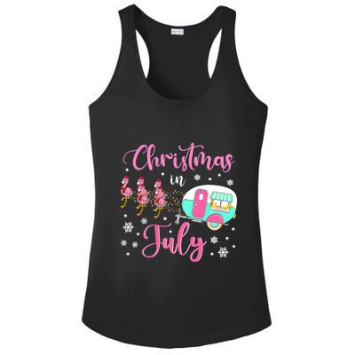 Christmas In July Flamingo Santa Hat Camper Camping Ladies PosiCharge Competitor Racerback Tank
