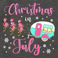 Christmas In July Flamingo Santa Hat Camper Camping Vector Backpack