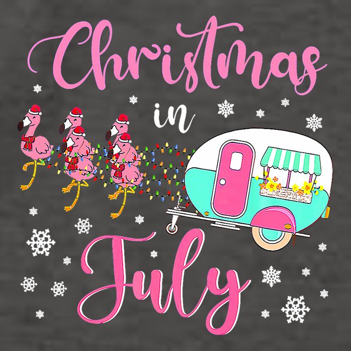 Christmas In July Flamingo Santa Hat Camper Camping Vector Backpack