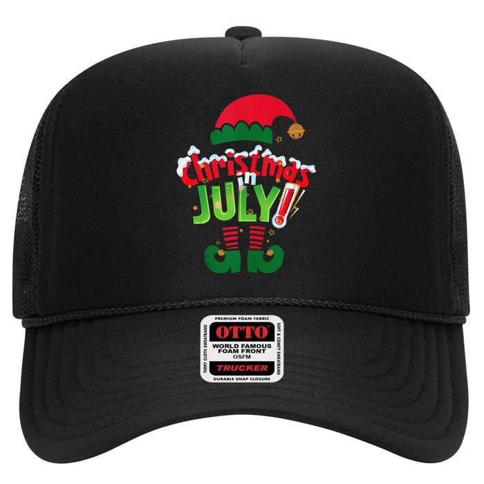 Christmas In July Costume Elf Sunglasses Beach Lover Family High Crown Mesh Back Trucker Hat