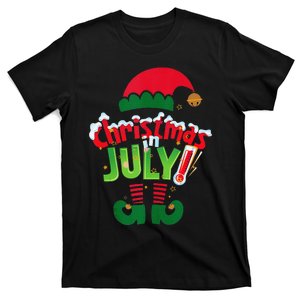 Christmas In July Costume Elf Sunglasses Beach Lover Family T-Shirt