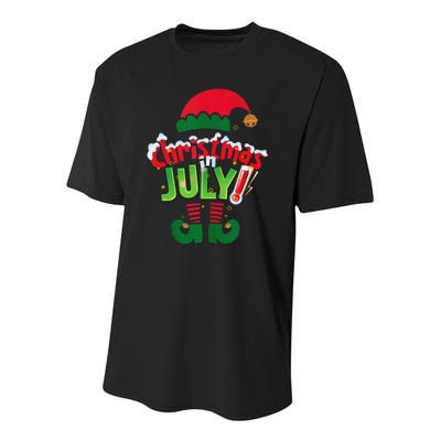 Christmas In July Costume Elf Sunglasses Beach Lover Family Youth Performance Sprint T-Shirt