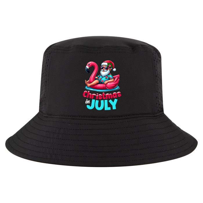 Christmas In July Flamingo Santa Beach Summer Cool Comfort Performance Bucket Hat