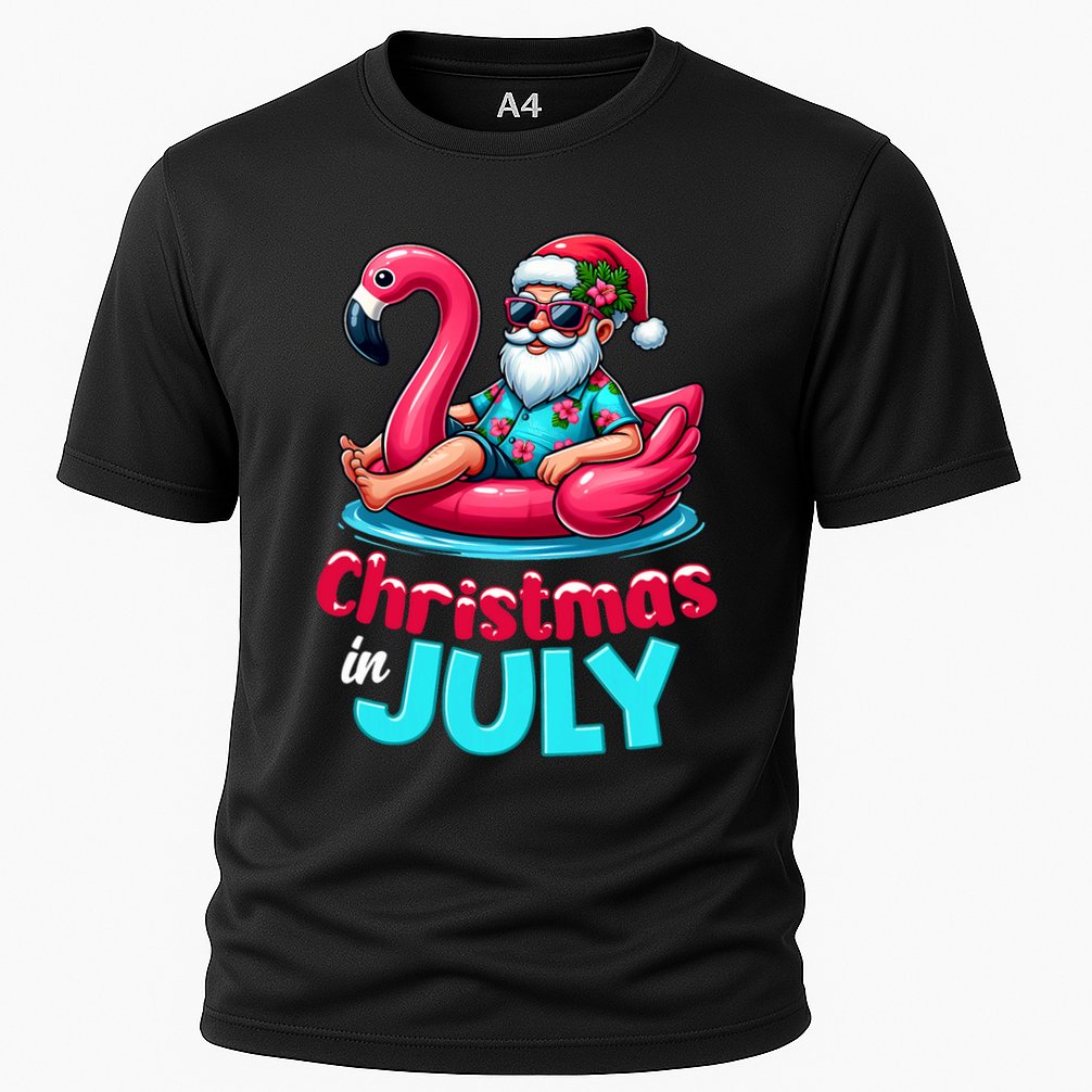 Christmas In July Flamingo Santa Beach Summer Performance Shirt