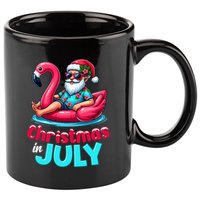 Christmas In July Flamingo Santa Beach Summer 11oz C Handle Ceramic Mug