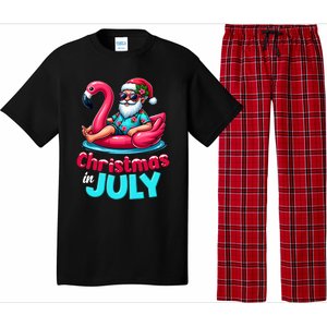 Christmas In July Flamingo Santa Beach Summer Pajama Set