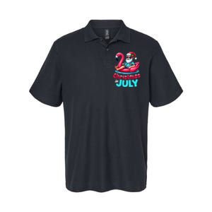 Christmas In July Flamingo Santa Beach Summer Softstyle Adult Sport Polo