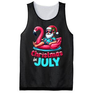 Christmas In July Flamingo Santa Beach Summer Mesh Reversible Basketball Jersey Tank