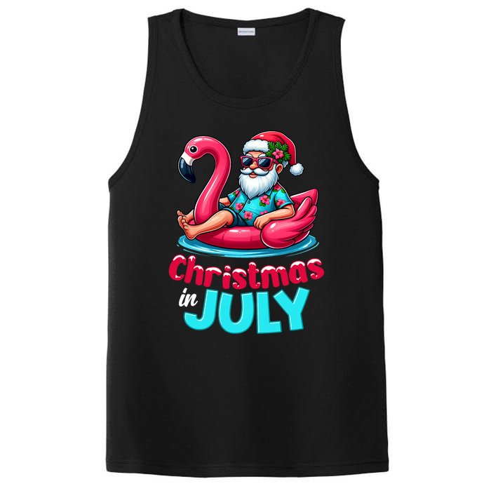 Christmas In July Flamingo Santa Beach Summer PosiCharge Competitor Tank