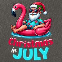 Christmas In July Flamingo Santa Beach Summer Cotton Canvas Backpack